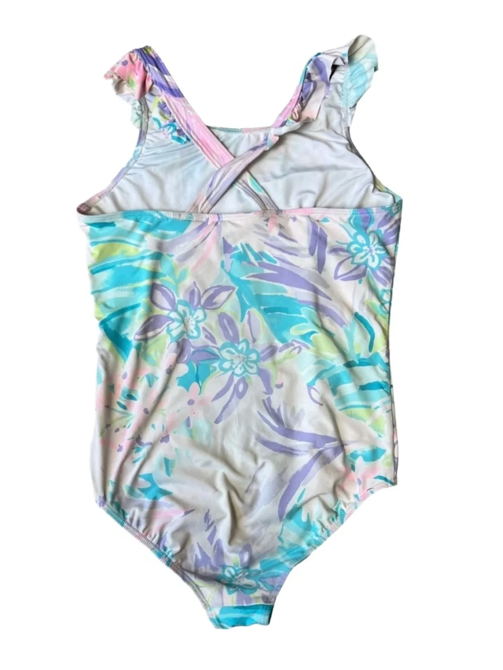 Lilly Pulitzer Girls Ariana UPF 50+ One-Piece Swimsuit Size 10 Pastel Floral